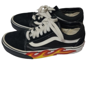 Vans Old Skool FLAME CUT OUT, great condition, youth/men's 3.5, women's 5